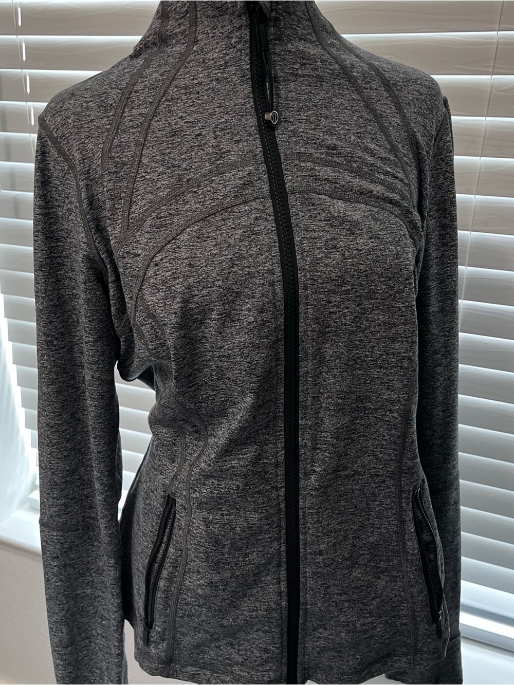 lululemon athletica Heathered Charcoal Gray Full-Zip Bomber Jacket